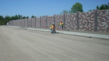 Soundwall installation at Woodburn