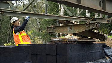 Feamale bridge inspector