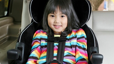 Child in a booster seat