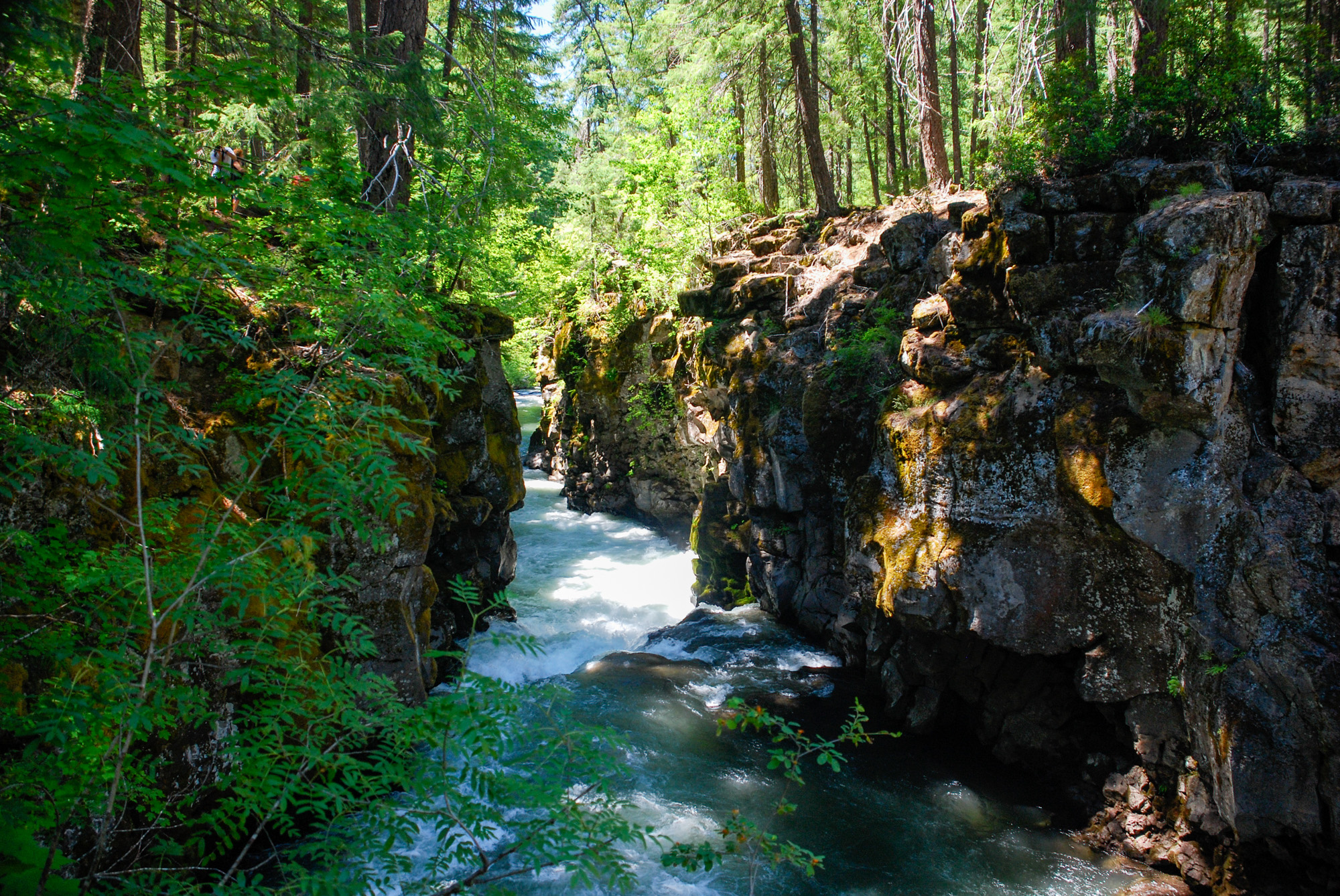 water flowing through a gorge