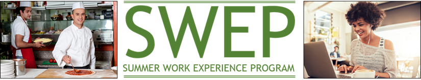 SWEP banner with images of people working.