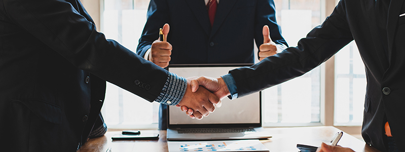 Two men shaking hands