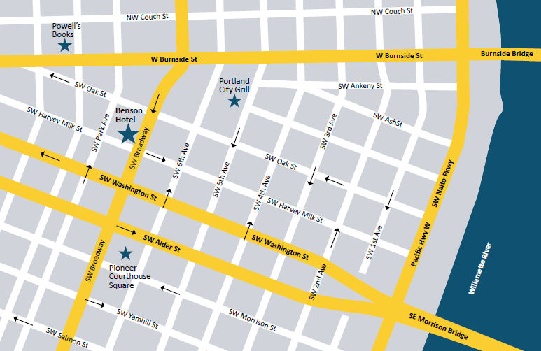 Map of Portland city center