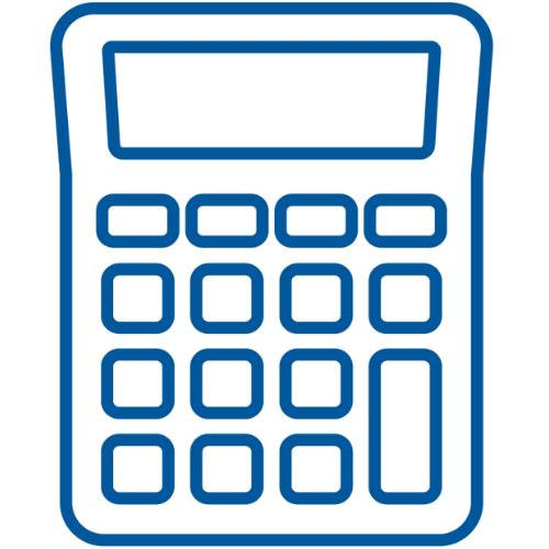 A blue calculator