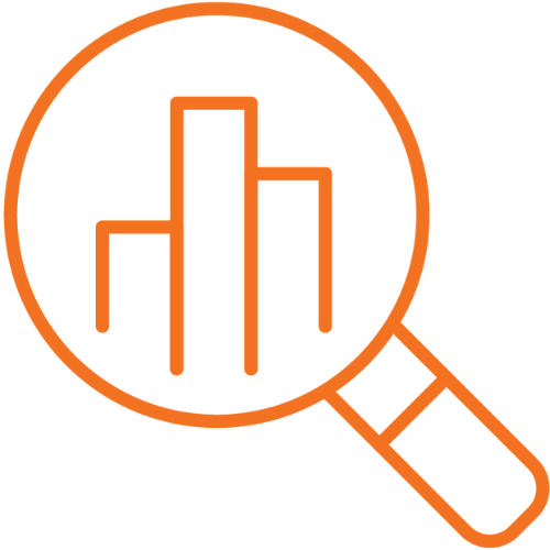 An orange magnifying glass