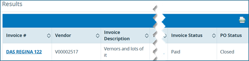 OregonBuys screenshot of search results with status column