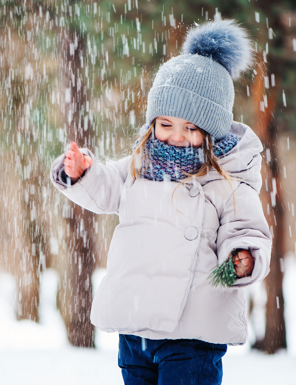 young girl in snow