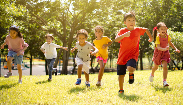kids running outside