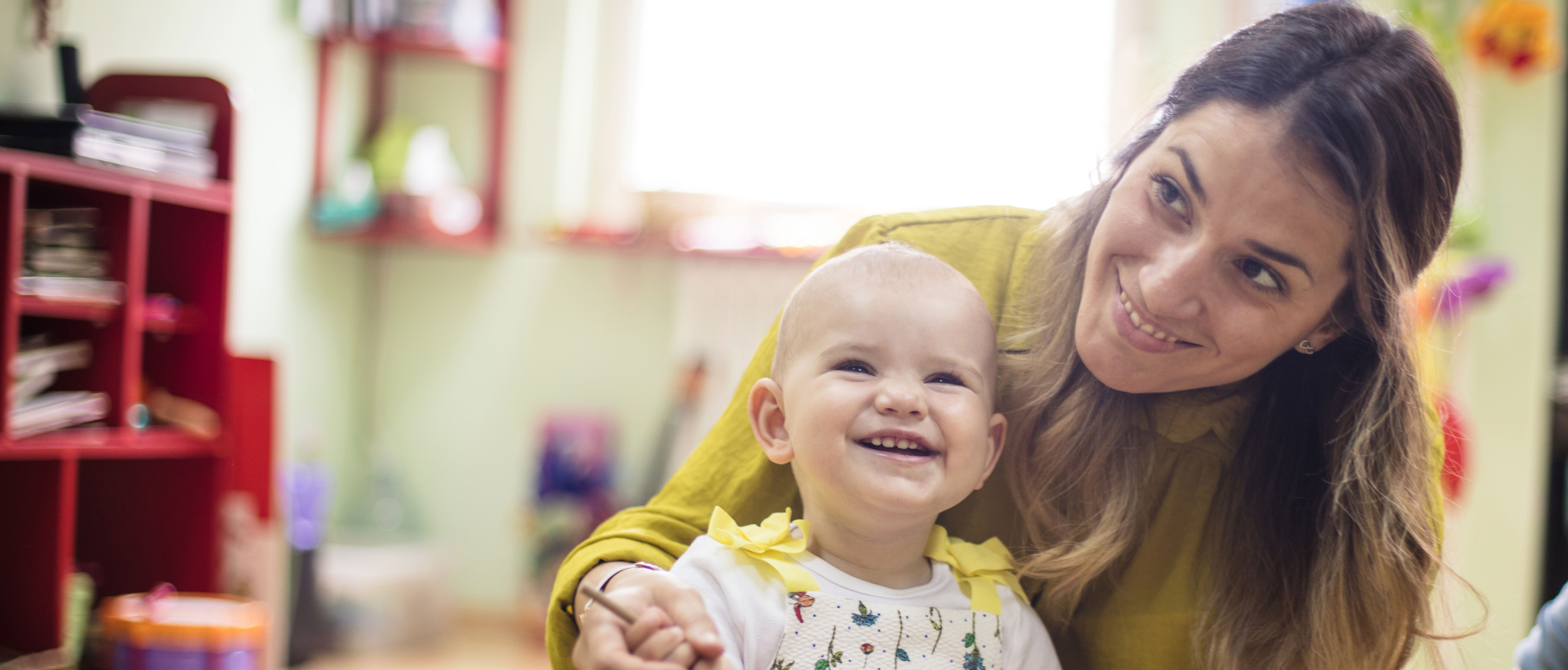 woman holding child