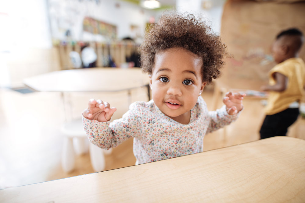 young girl smiling
