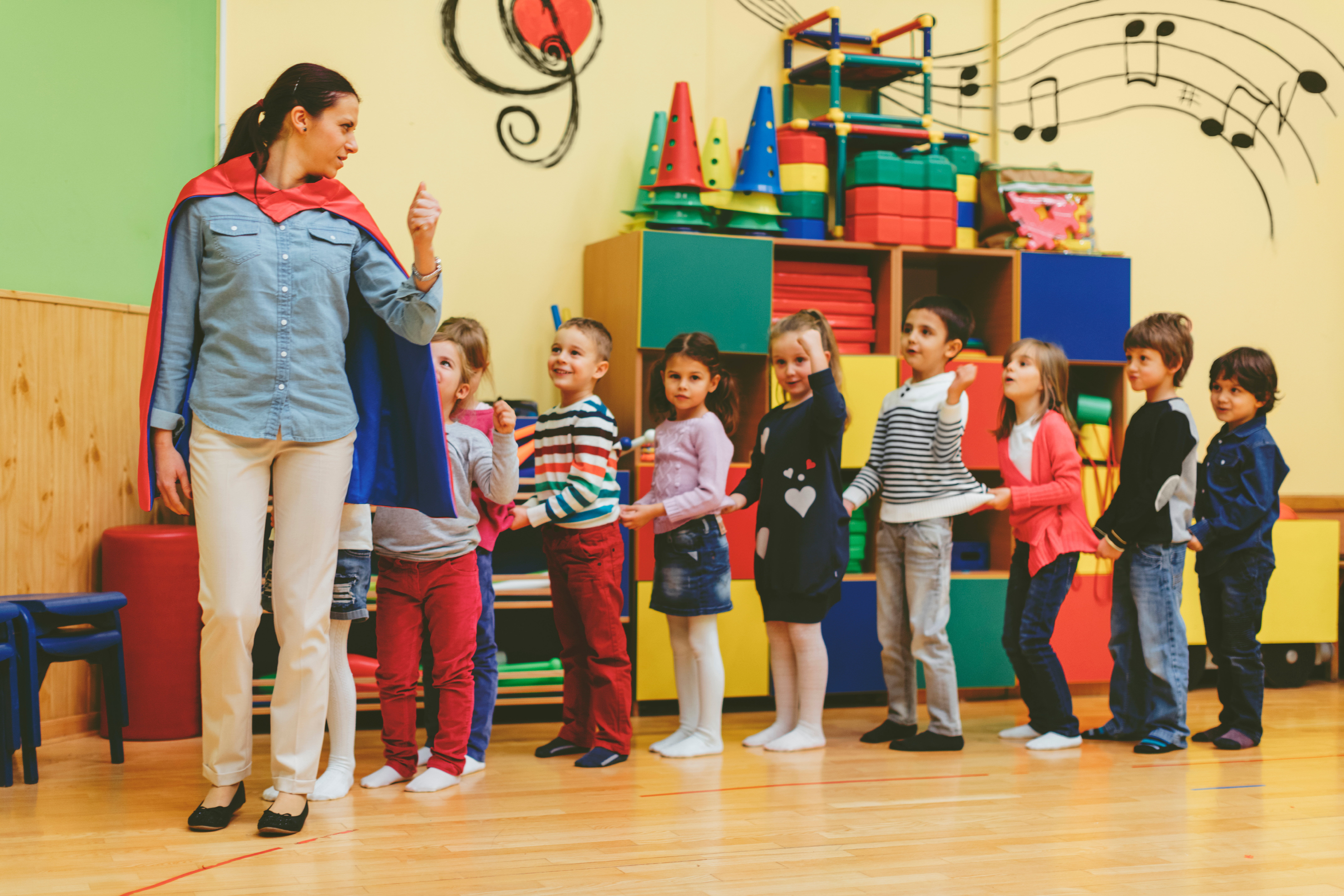 Preschool Kids in Line