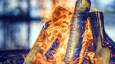 burning wood