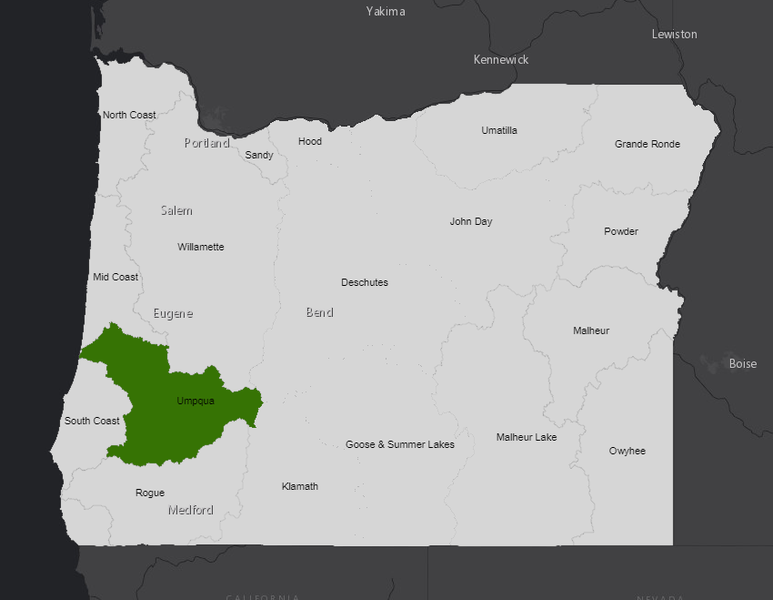 umpqua basin map