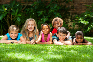 Image of kids on the grass