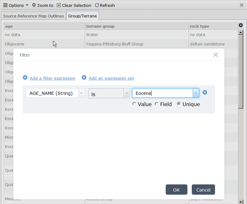 filter attribute data