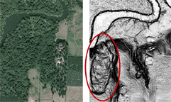 landslide revealed by lidar