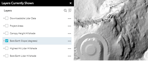 lidar layer bare earth imagery