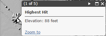 highest hit lidar hillshade elevation popup
