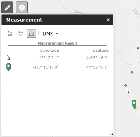 Mining Permit Viewer measurement tool