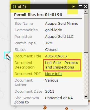 Minin Permit Viewer infoclick