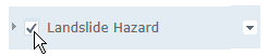 landslide hazard layer box checked on