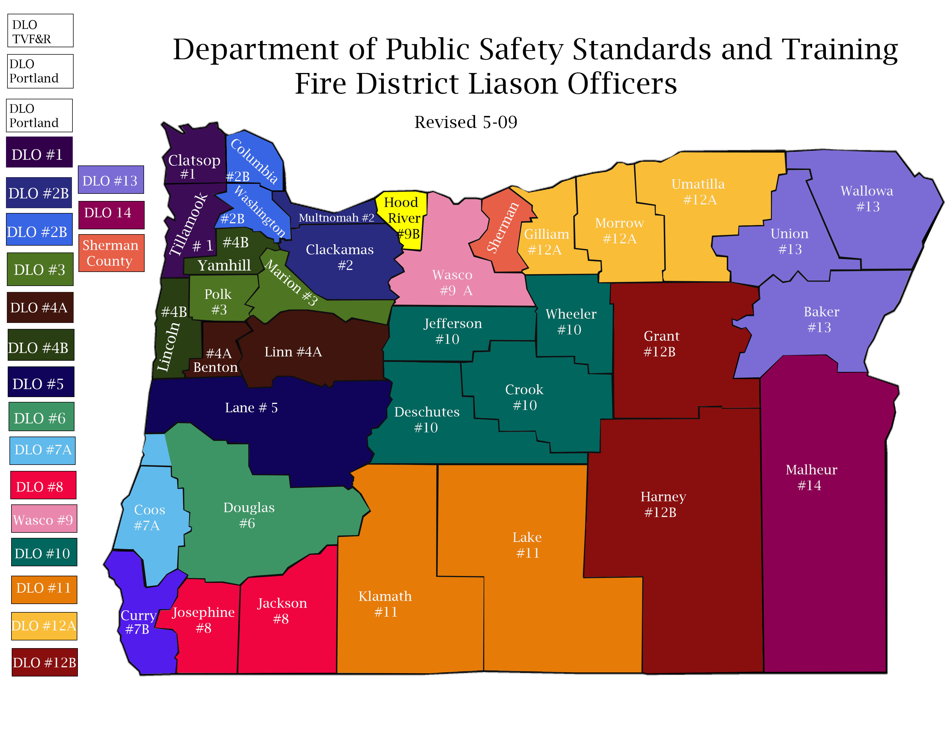 District Liaison Officer Regional Map