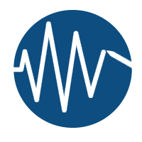blue icon with heart monitor graph lines