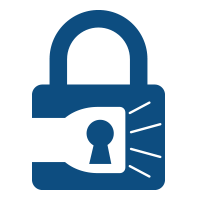 blue padlock icon representing security