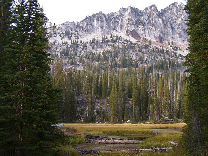 Mountains with wetland