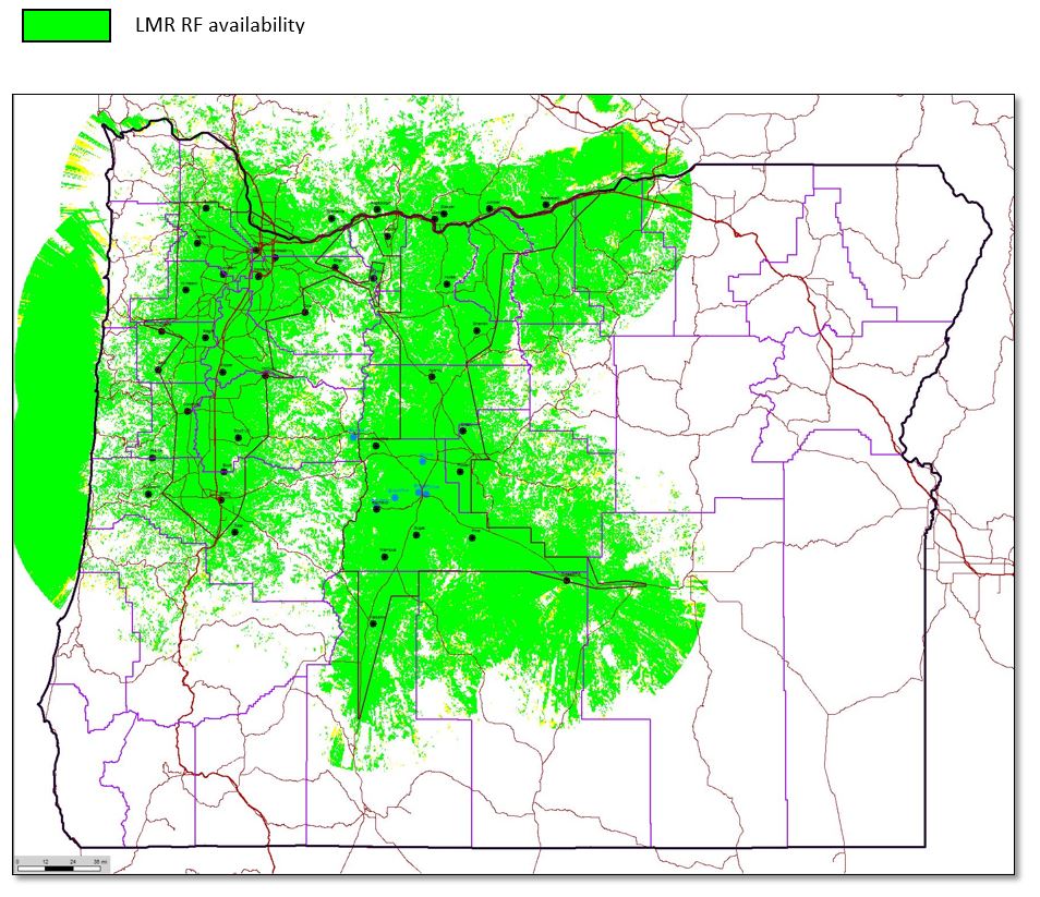 map of LMR RF availability