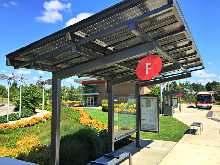Solar Panel atop Bus Stop Canopy