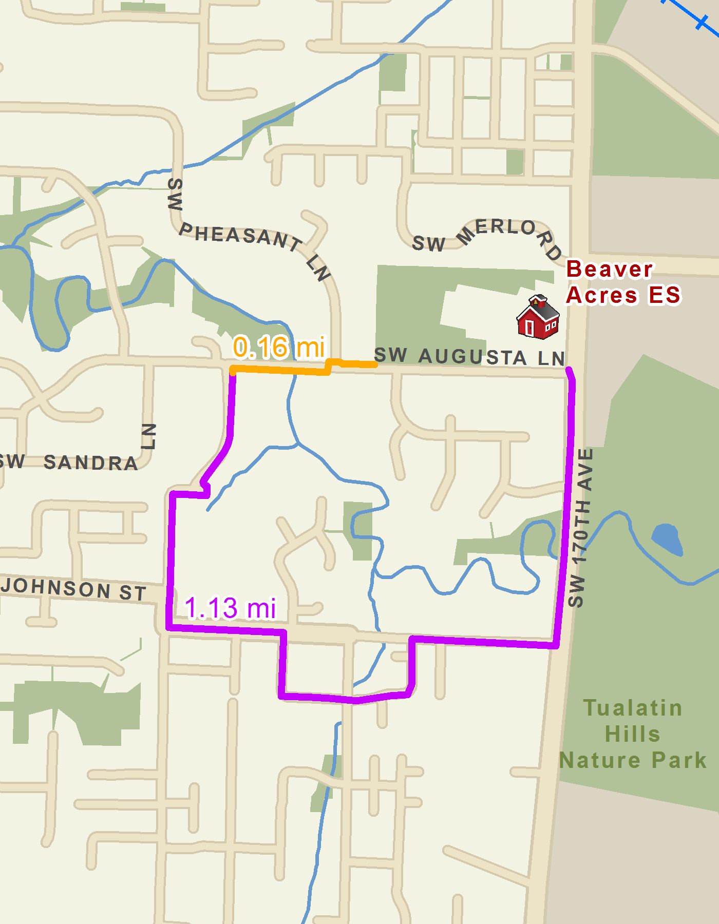 Map image shows project location and distance people will travel before and after a bridge is installed.