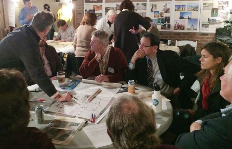 City planners discuss plans for Mosier Hub.