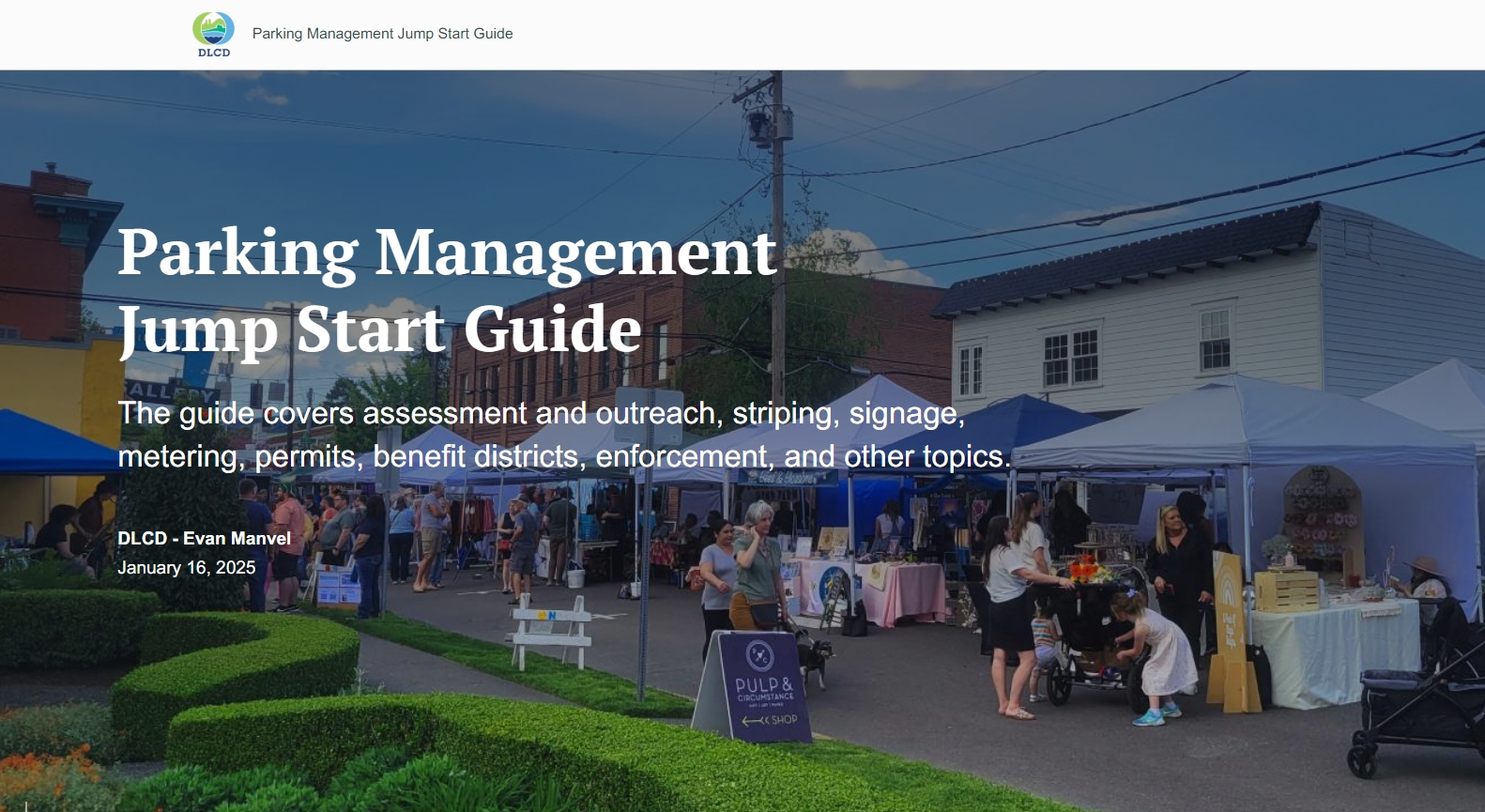 2025 Parking Jump Start Guide cover image and link to story map