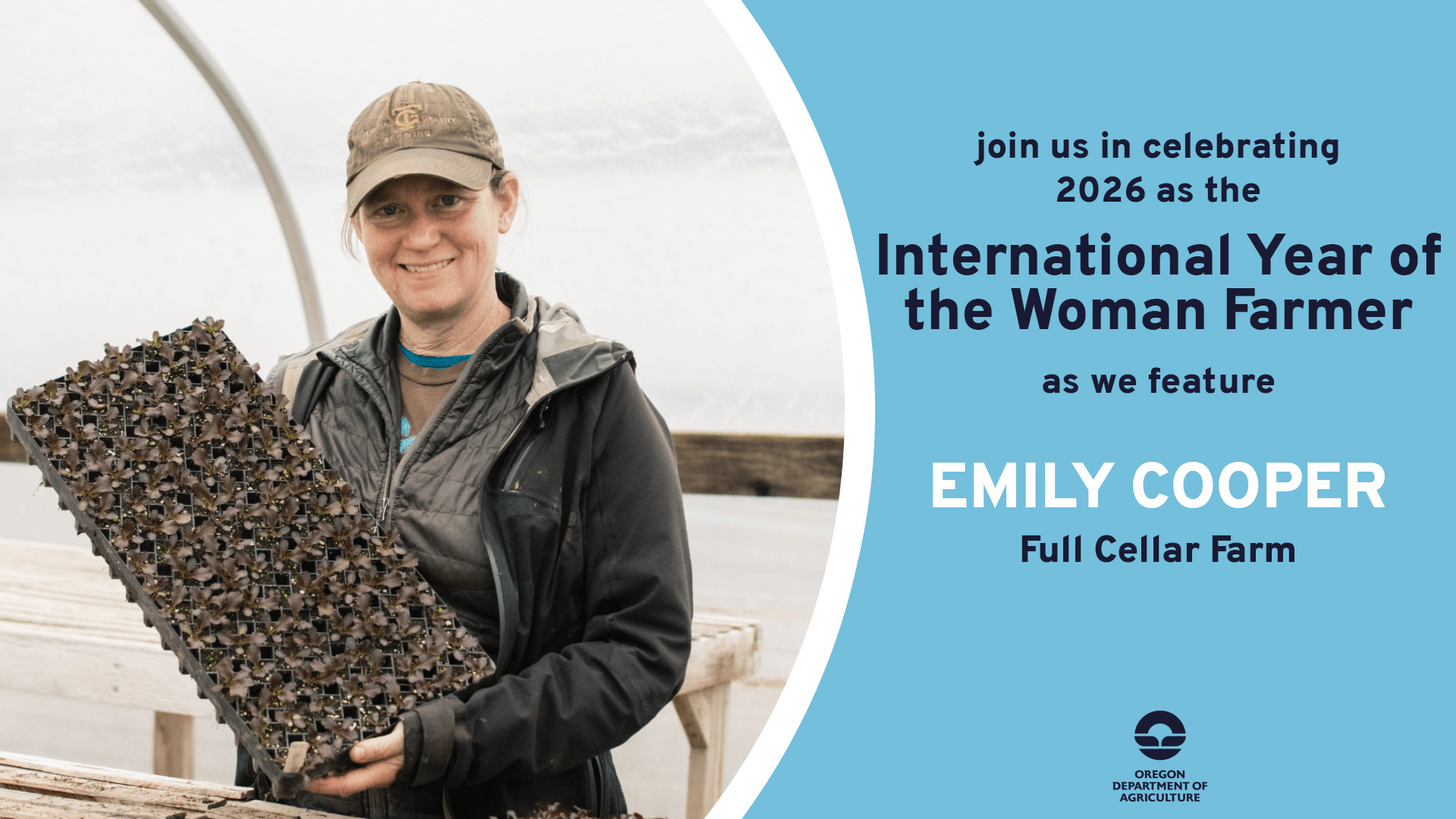 Emily Cooper, featured on April 23, 2026 by ODA for 2026's International Year of the Woman Farmer