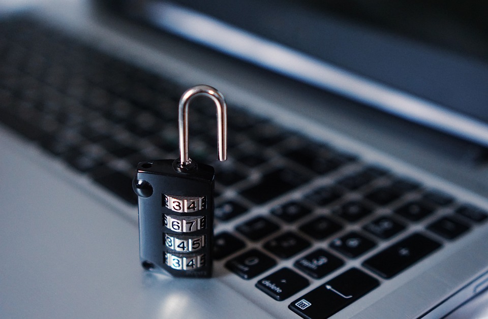 Computer keyboard with lock on top