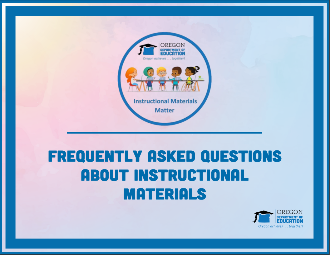 Frequently Asked Questions About Instructional Materials