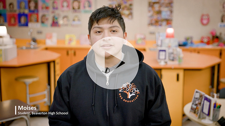 CTE student Moises