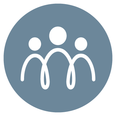 icon three connected figures
