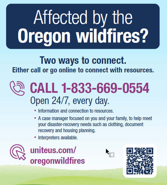 Affected by Oregon wildfires