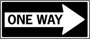 one way sign pointing to the right