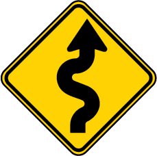 winding road sign