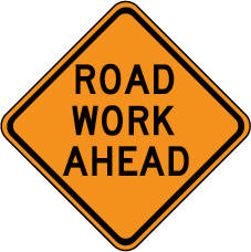 road work ahead sign