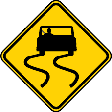 slippery when wet sign
