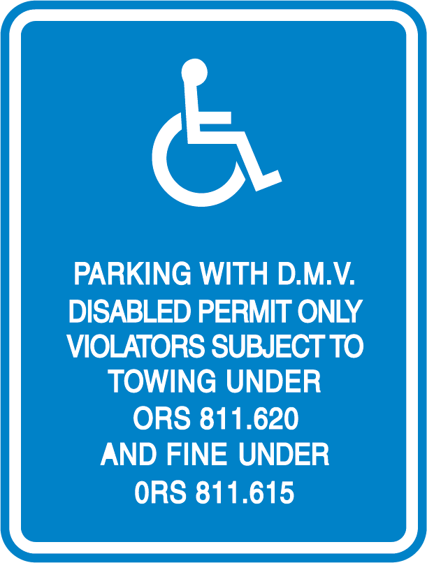 Parking with DMV disabled permit only sign