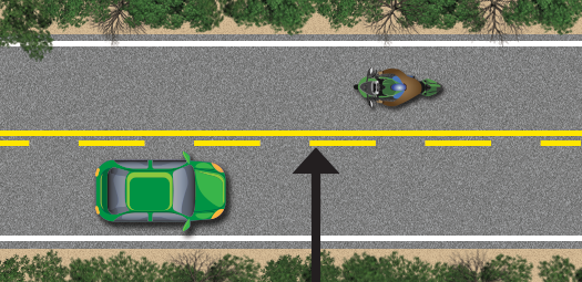 a solid yellow line and broken yellow line in between two-way traffic