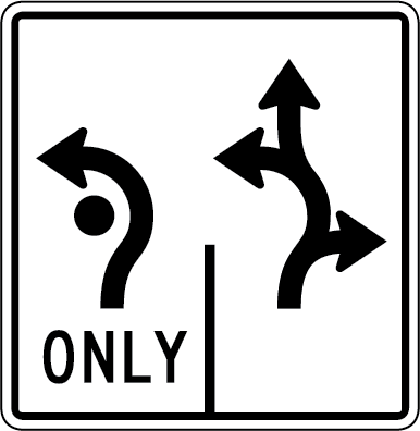 roundabout lane choice sign