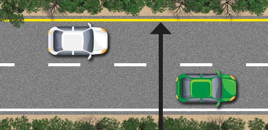 solid yellow line to the left traffic