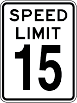 Speed Limit 15 sign