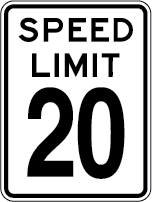 Speed Limit 20 sign